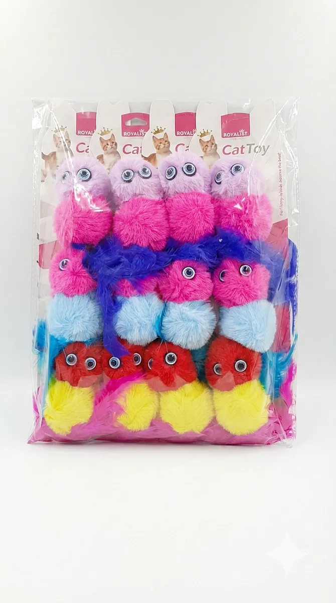 ROYALIST İkili Ponpon Kedi Oyuncağı