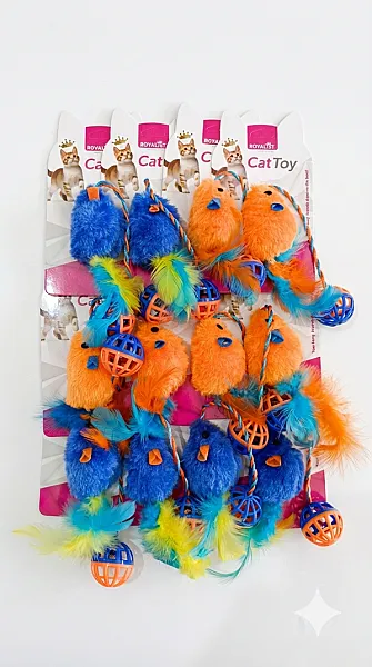 ROYALIST Zilli Plastik Toplu Kedi Oyuncak Fare