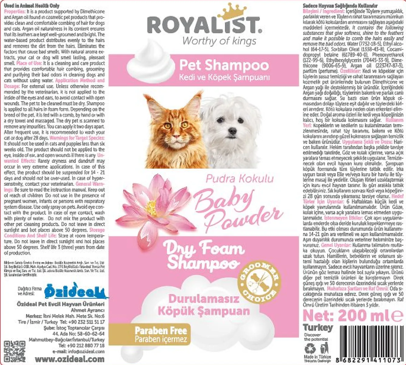 ROYALIST Köpek Şampuanı 200 ml