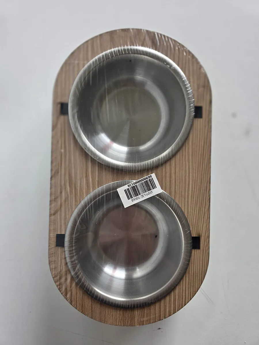 ROYALIST Ahşap Oval İkili Köpek Mama Kabı 3.65 L