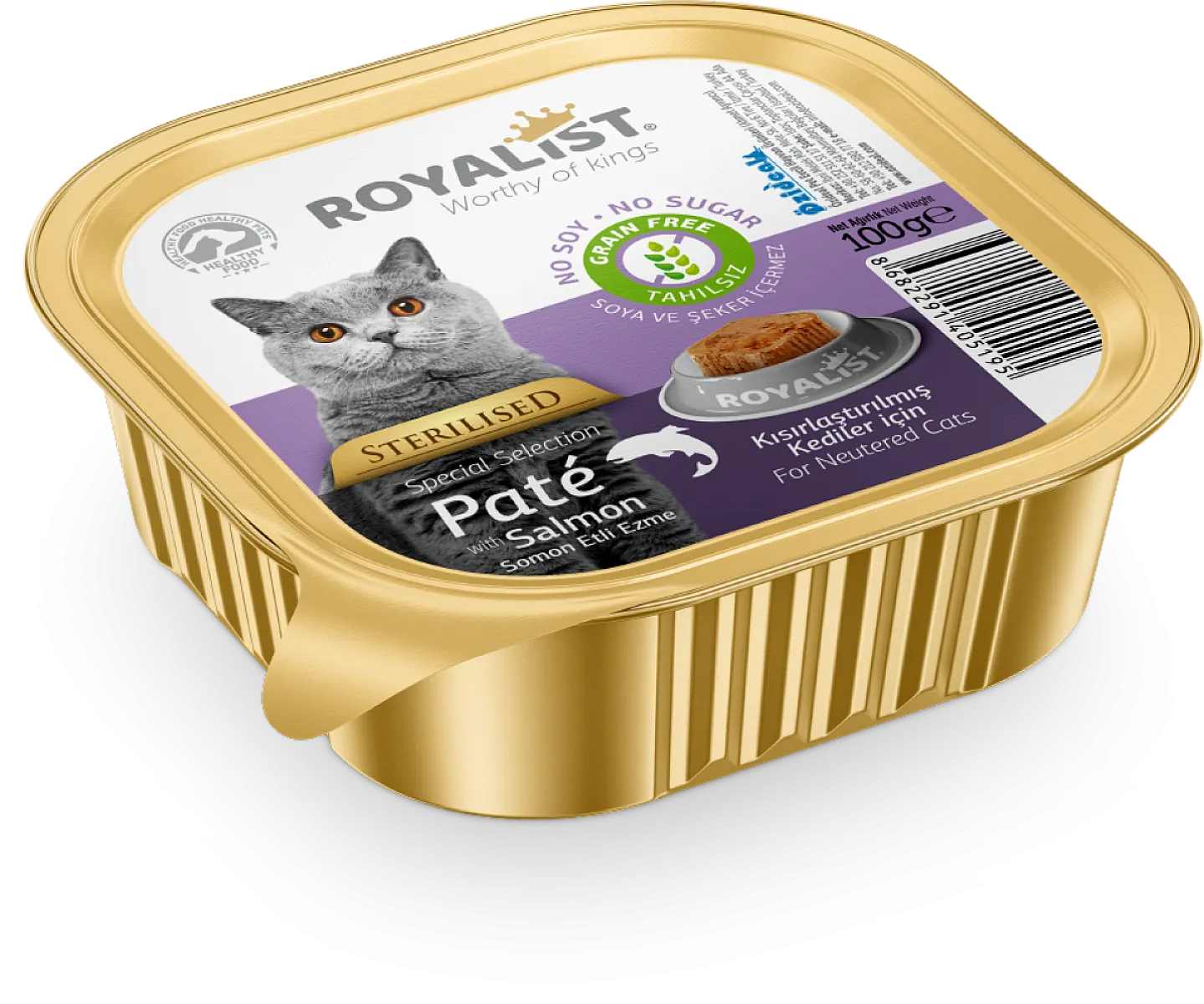 ROYALIST Kedi Maması Somon ve Steril Ezme 100 gr
