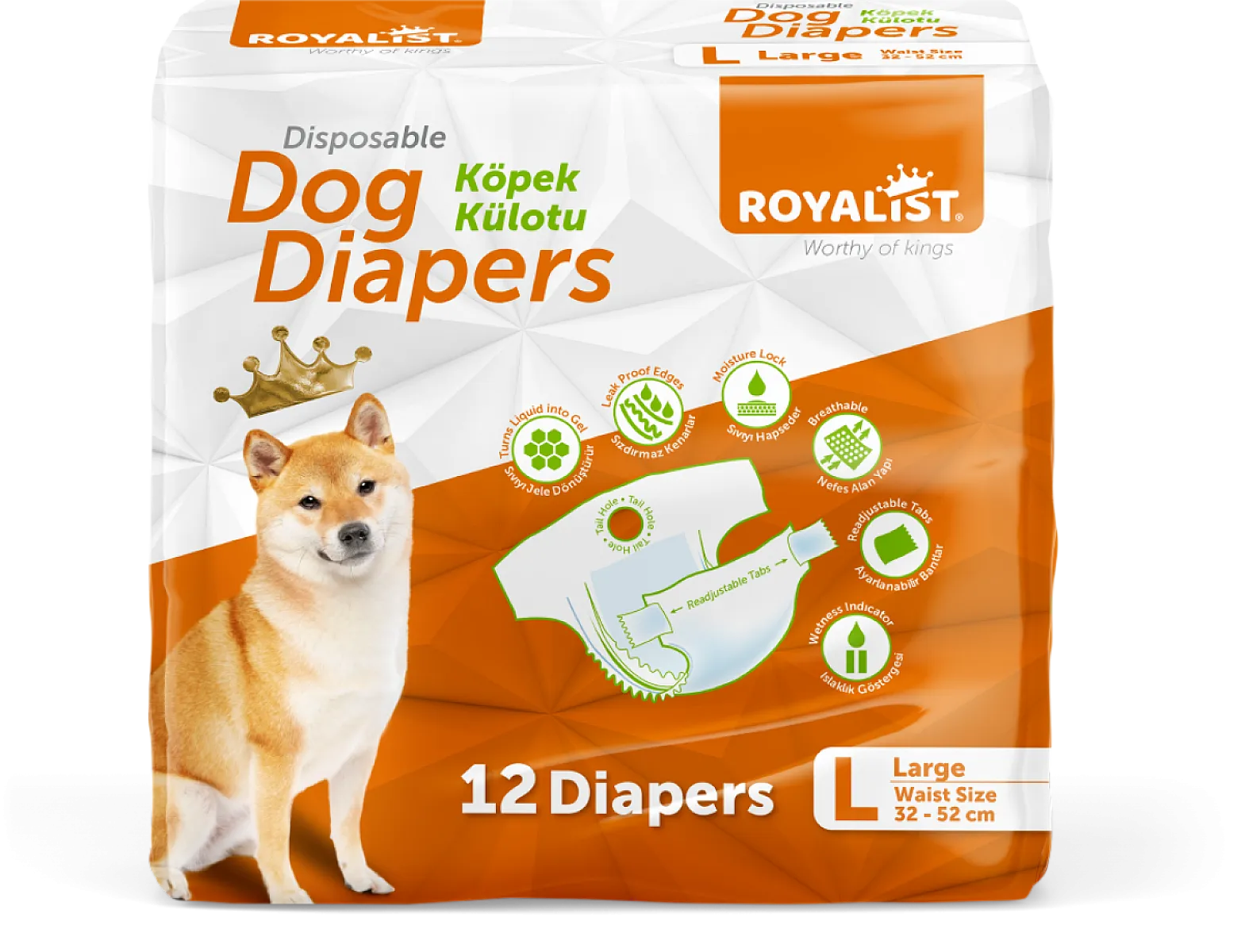 ROYALIST Köpek Kulot Külot Large 12'li