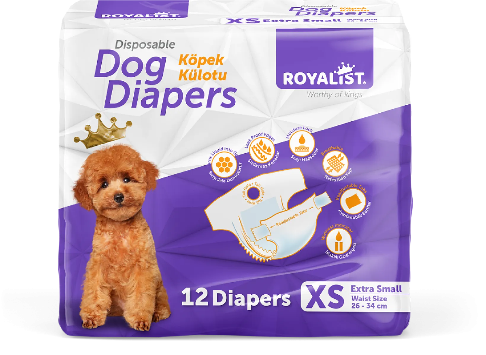ROYALIST Köpek Kulot Small 12'li