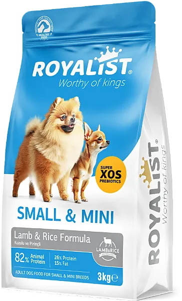 ROYALIST Köpek Maması - Küçük Irk Yetişkin Kuzu ve Pirinçli 3 kg
