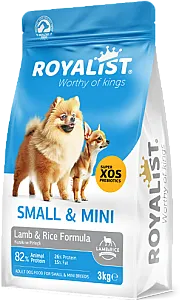 ROYALIST Köpek Maması - Küçük Irk Yetişkin Kuzu ve Pirinçli 3 kg - 1