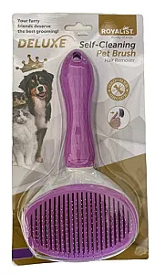 Royalist Deluxe Self-Cleaning Basmalı Kedi ve Köpek Tarağı - Mor - 1