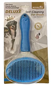 ROYALIST deluxe self-cleaning kedi ve köpek tarağı mavi