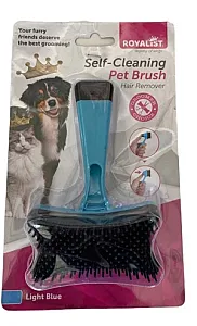 Royalist Self-Cleaning Basmalı Kedi ve Köpek Tarağı - Mavi
