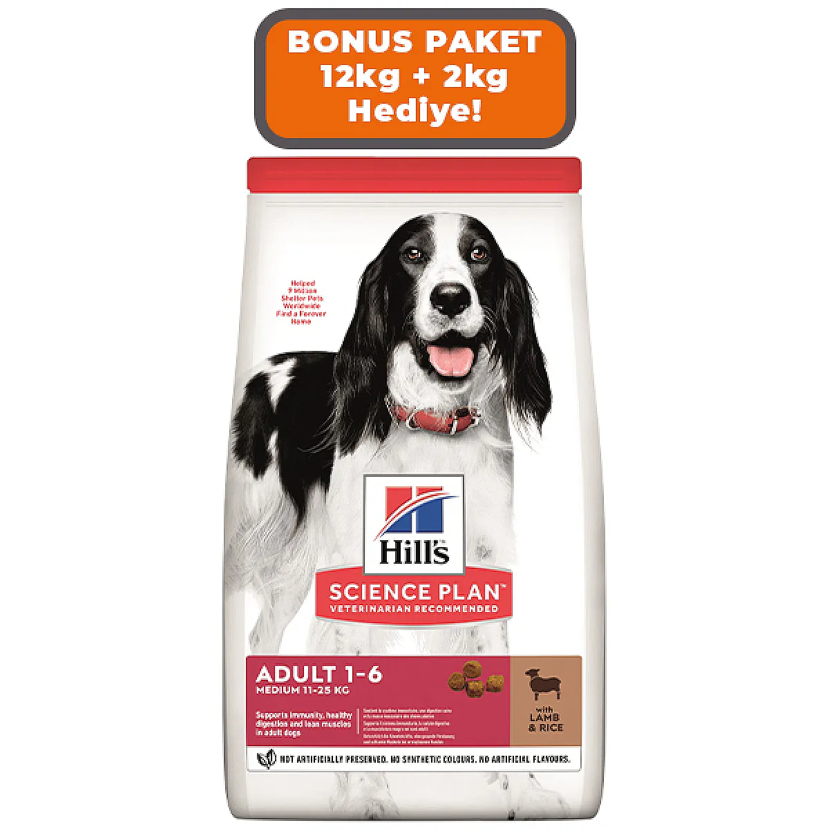 Hill's Science Plan Kuzulu Yetişkin Köpek Maması 12 kg + 2 kg Hediye