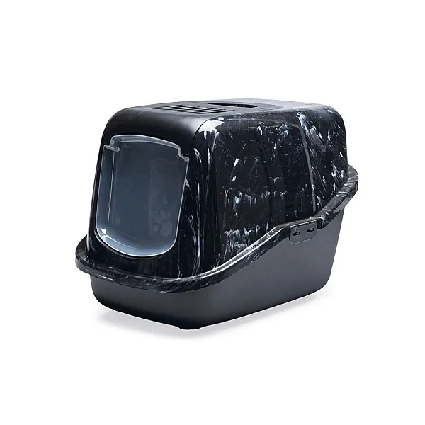 Beeztees Kapalı Koku Filtreli Kedi Tuvaleti 56x39x39cm (Siyah)