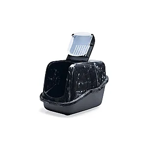 Beeztees Kapalı Koku Filtreli Kedi Tuvaleti 56x39x39cm (Siyah) - 3