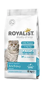 ROYALIST Yetişkin Kediler için Hamsili Kuru Kedi Maması 15 kg