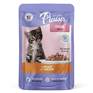 Plaisir Etli Tavuklu Yavru Kedi Yaş Maması 100 g