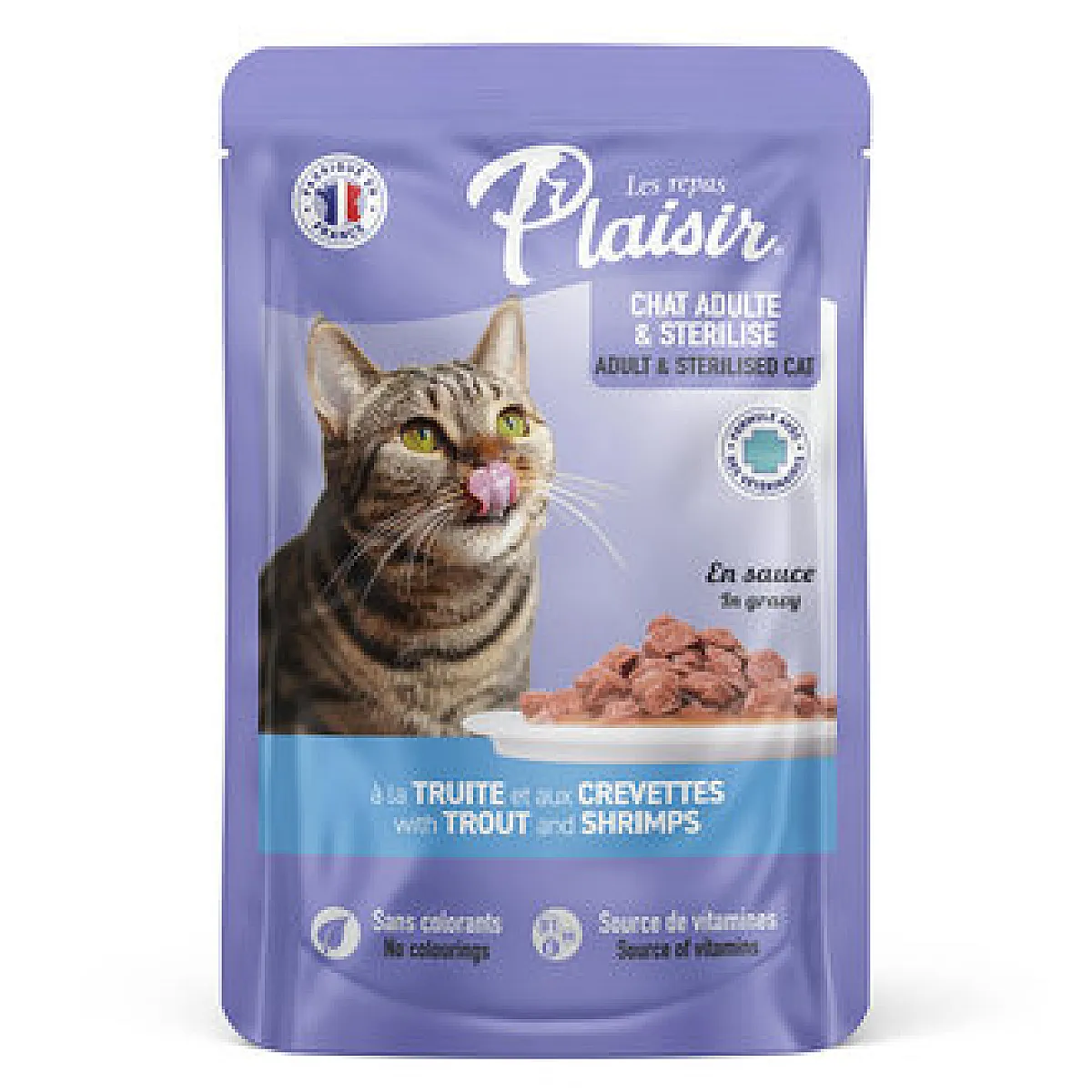 Plaisir Etli Balıklı ve Karidesi Kedi Yaş Maması 100g