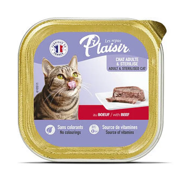 Plaisir Kedi Maması Sığır Etli 100g