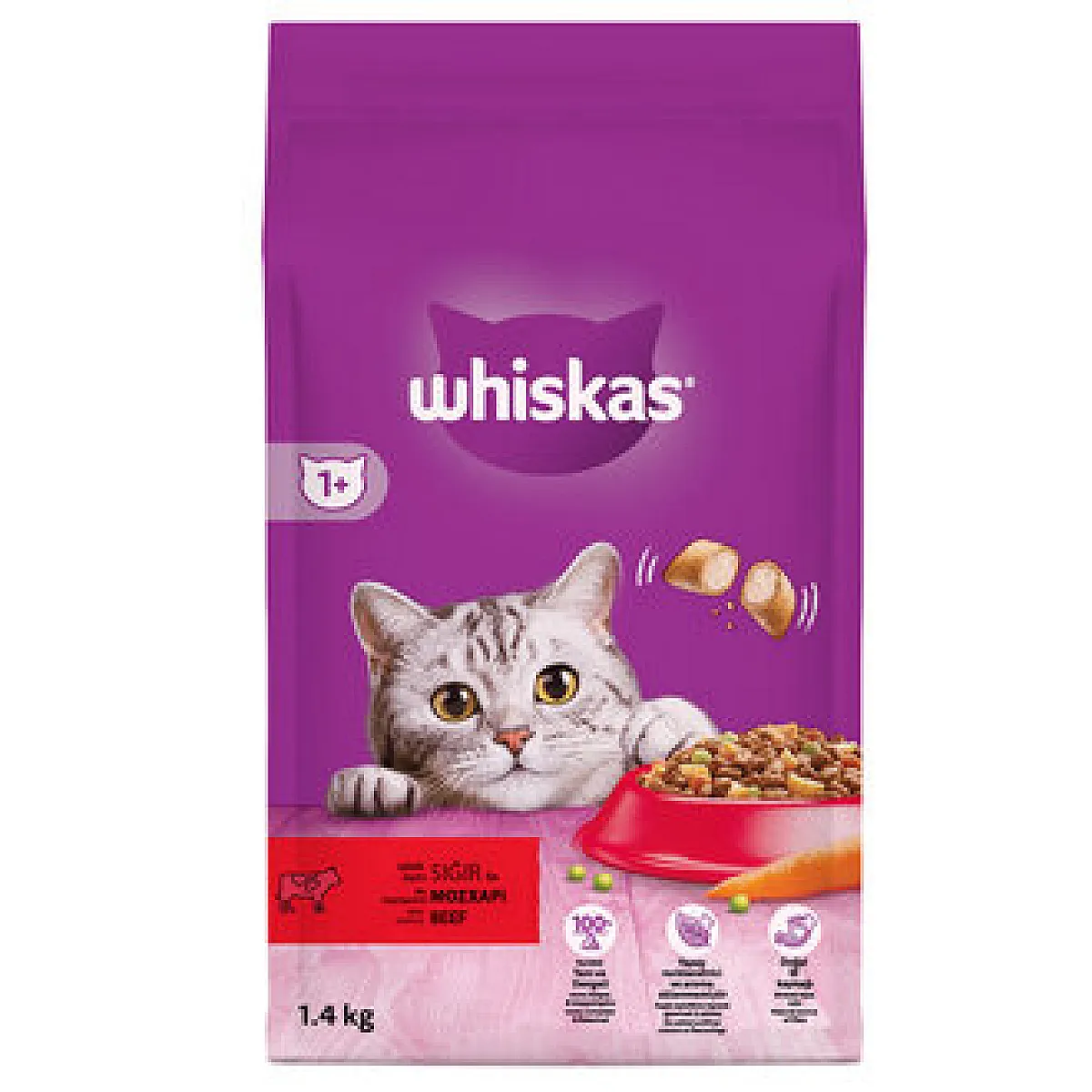 Whiskas Kedi Maması Sığır Etli 1.4 kg