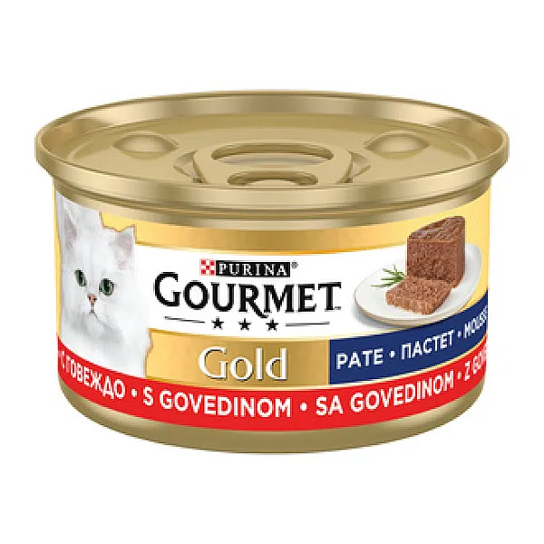 Gourmet Kıyılmış Sığır Etli Yaş Kedi Maması Konserve 85 g