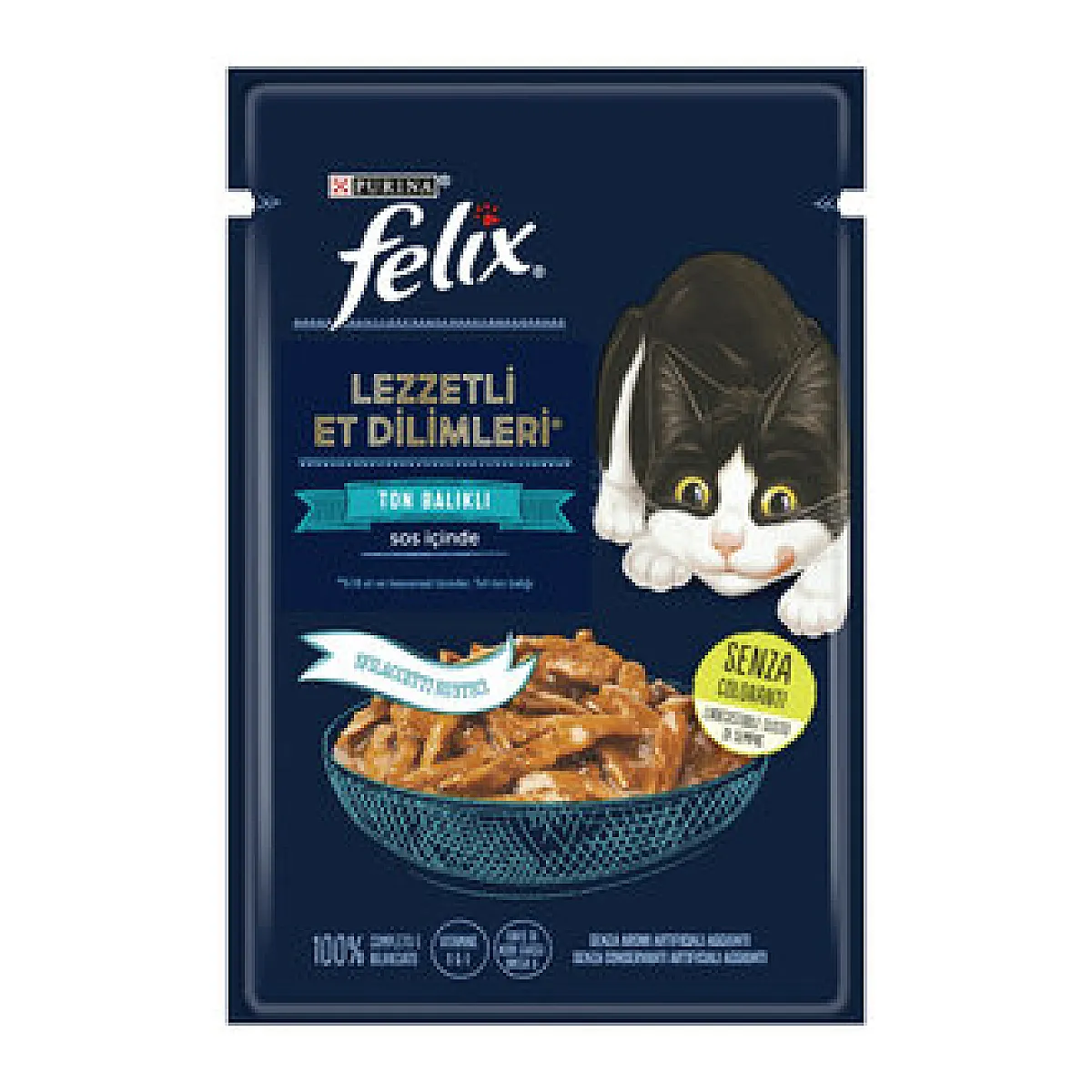 Felix Lezzetli Dilimler Yaş Kedi Maması Ton Balıklı 80 g