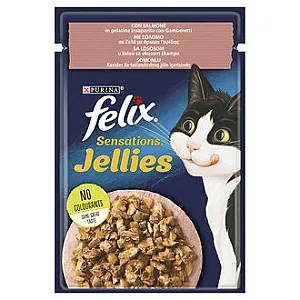 Felix Sensations Somon ve Karidesli Yaş Kedi Maması Pouch 85 g