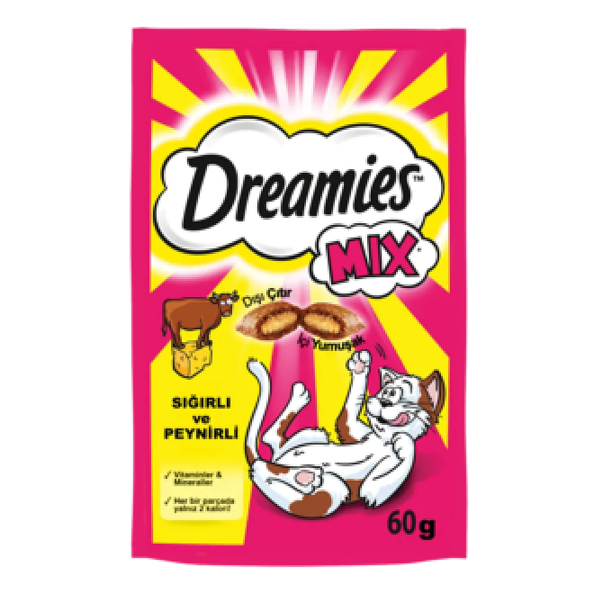 Dreamies Sığırlı ve Peynirli Kedi Ödül Maması 60 g