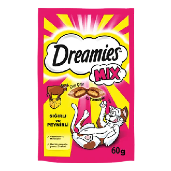 Dreamies Sığırlı ve Peynirli Kedi Ödül Maması 60 g