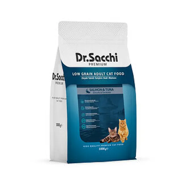Dr. Sacchi Premium Somon Ton Balıklı Yetişkin Kedi Maması 1 kg