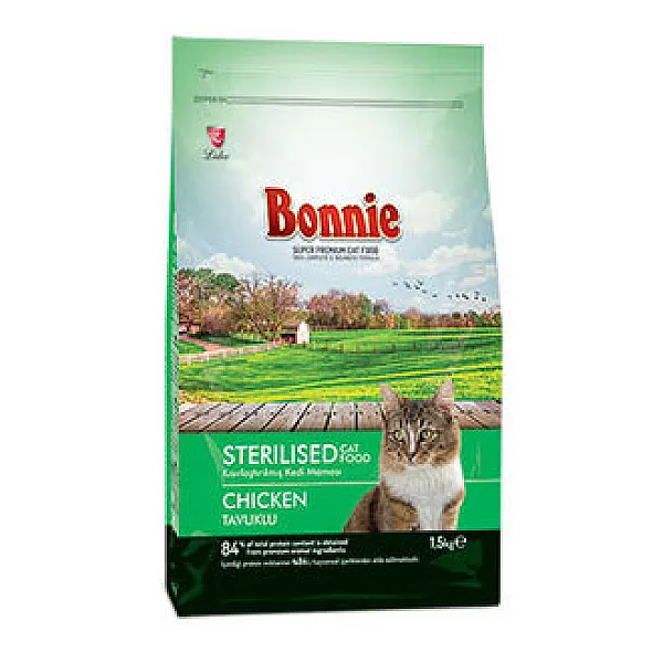 Bonnie Kısırlaştırılmış Kedi Maması Tavuklu 1,5 kg